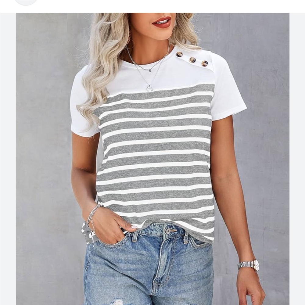 Cute Striped Sweater with button details XL